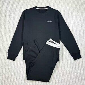 Calvin Klein Unisex Small Logo Sports Long Sleeve & Pants Set Black